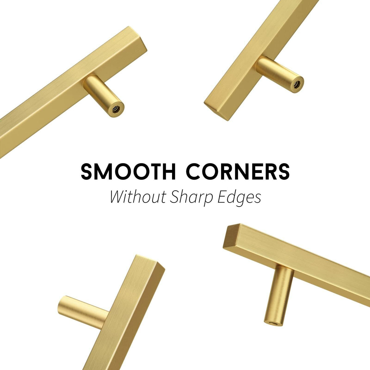 goldenwarm Brushed Brass Cabinet Pulls Gold 3in Drawer Handles 6 Pack