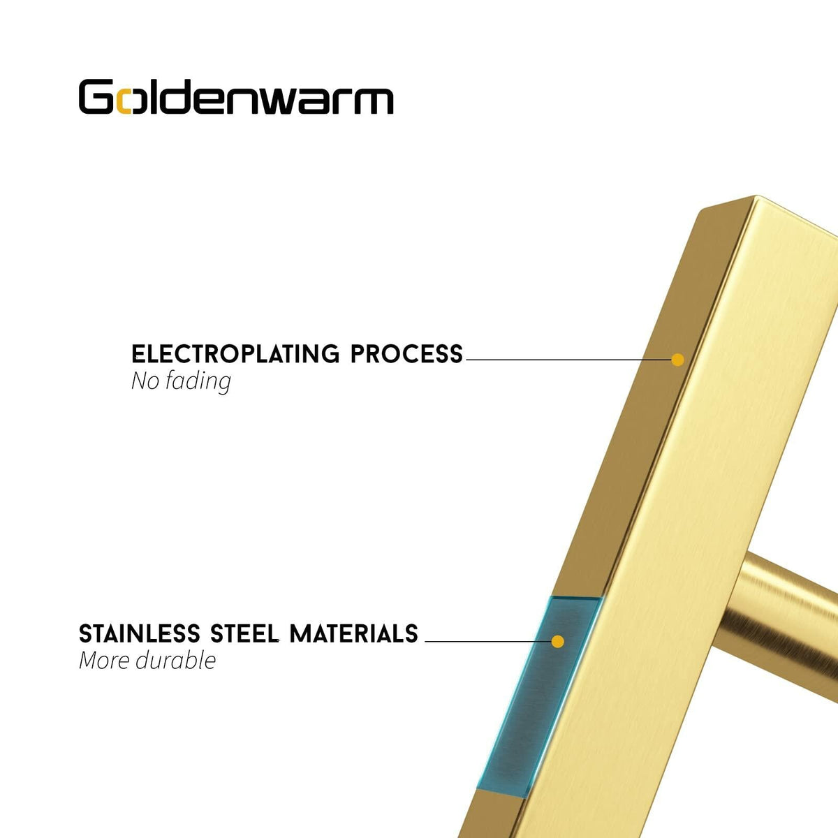 goldenwarm Brushed Brass Cabinet Pulls Gold 3in Drawer Handles 6 Pack