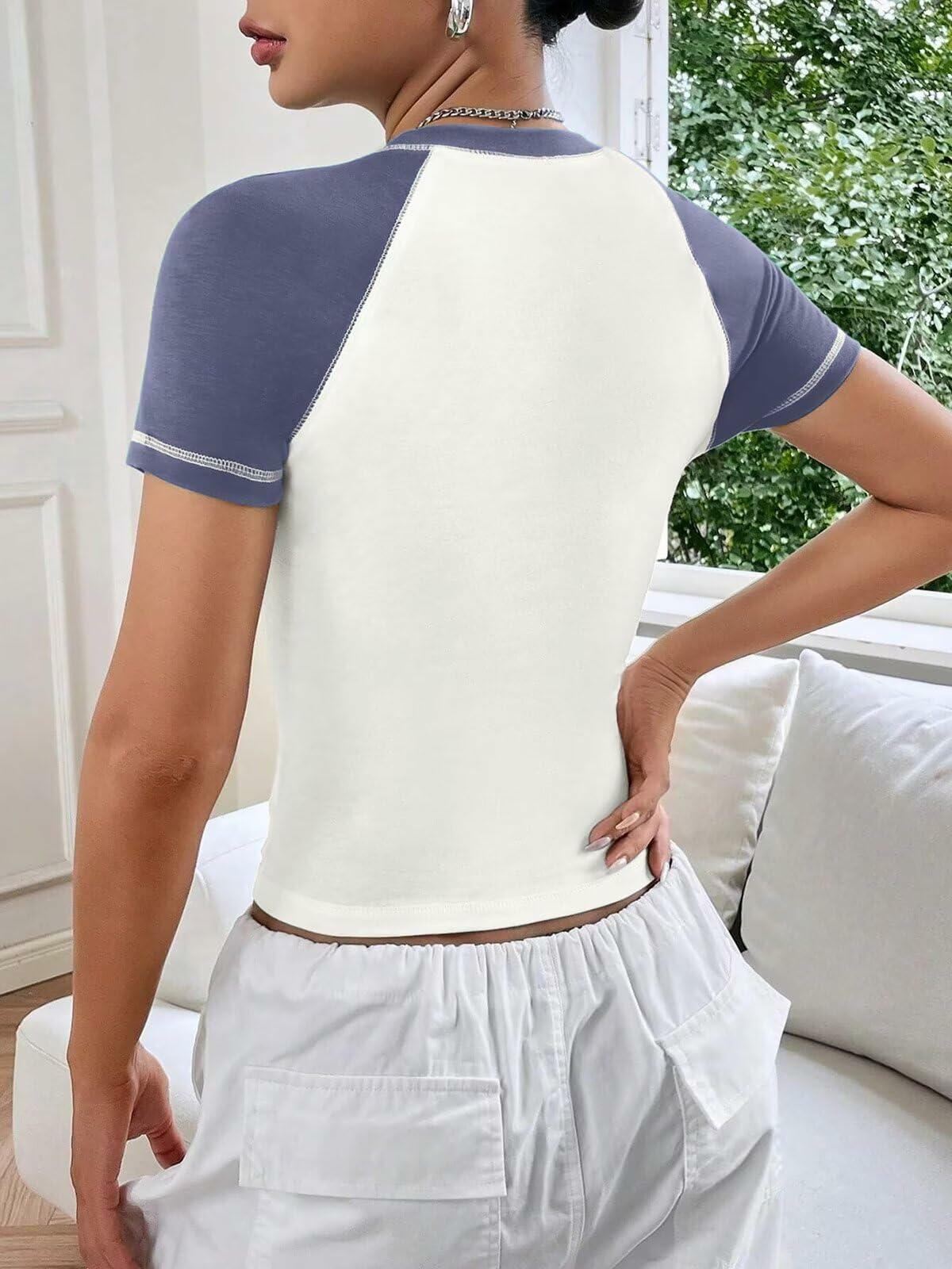 Women's Short Sleeve Crewneck Slim Fit White T Shirt Size M