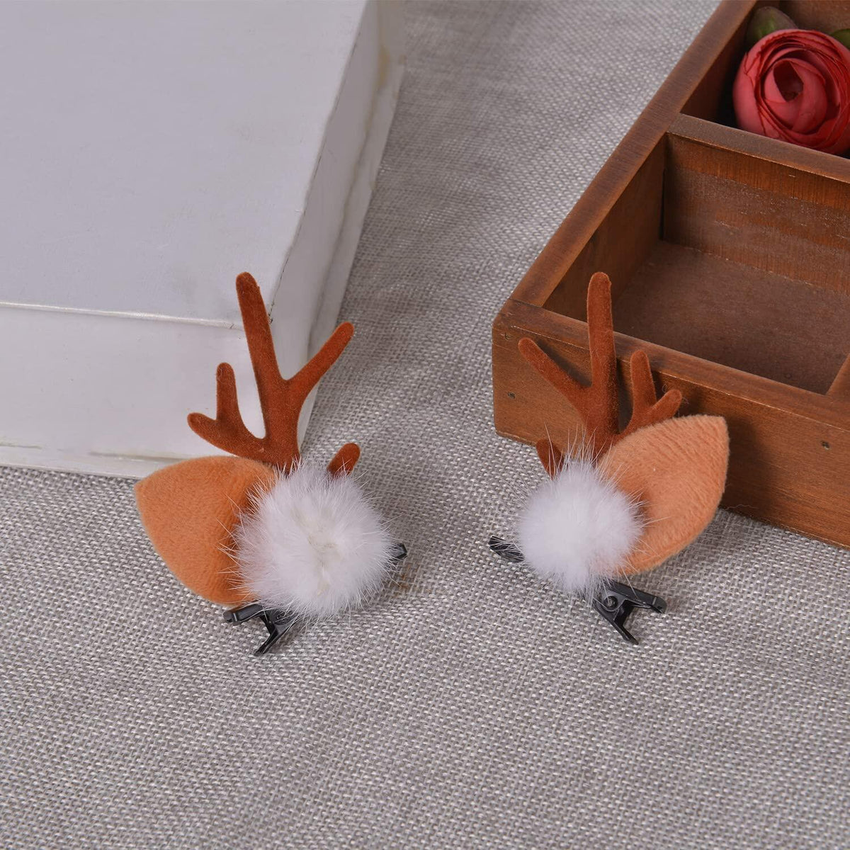 Christmas Reindeer Antlers Headband Pine Cone Hair Accessories Festive