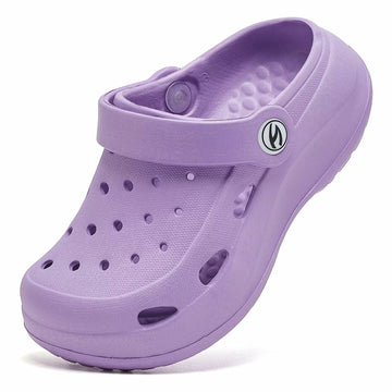 WOUEOI Toddler Garden Shoes Cartoon Slides Sandals Clogs Light Purple Size 8