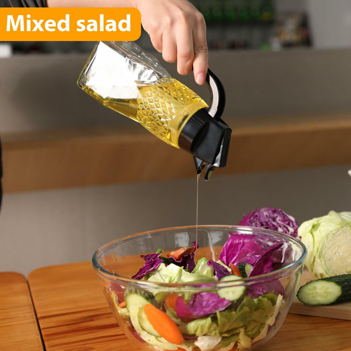 SMELHA Olive Oil Dispenser Vinegar Bottle 18.6oz 550ml Leakproof BPA Free