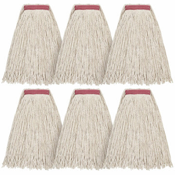 Matthew Cleaning 20oz Cotton Floor Mop Refill 6Pack White Heavy Duty