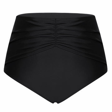Hanna Nikole Women's High Waisted Tummy Control Bikini Bottom Black