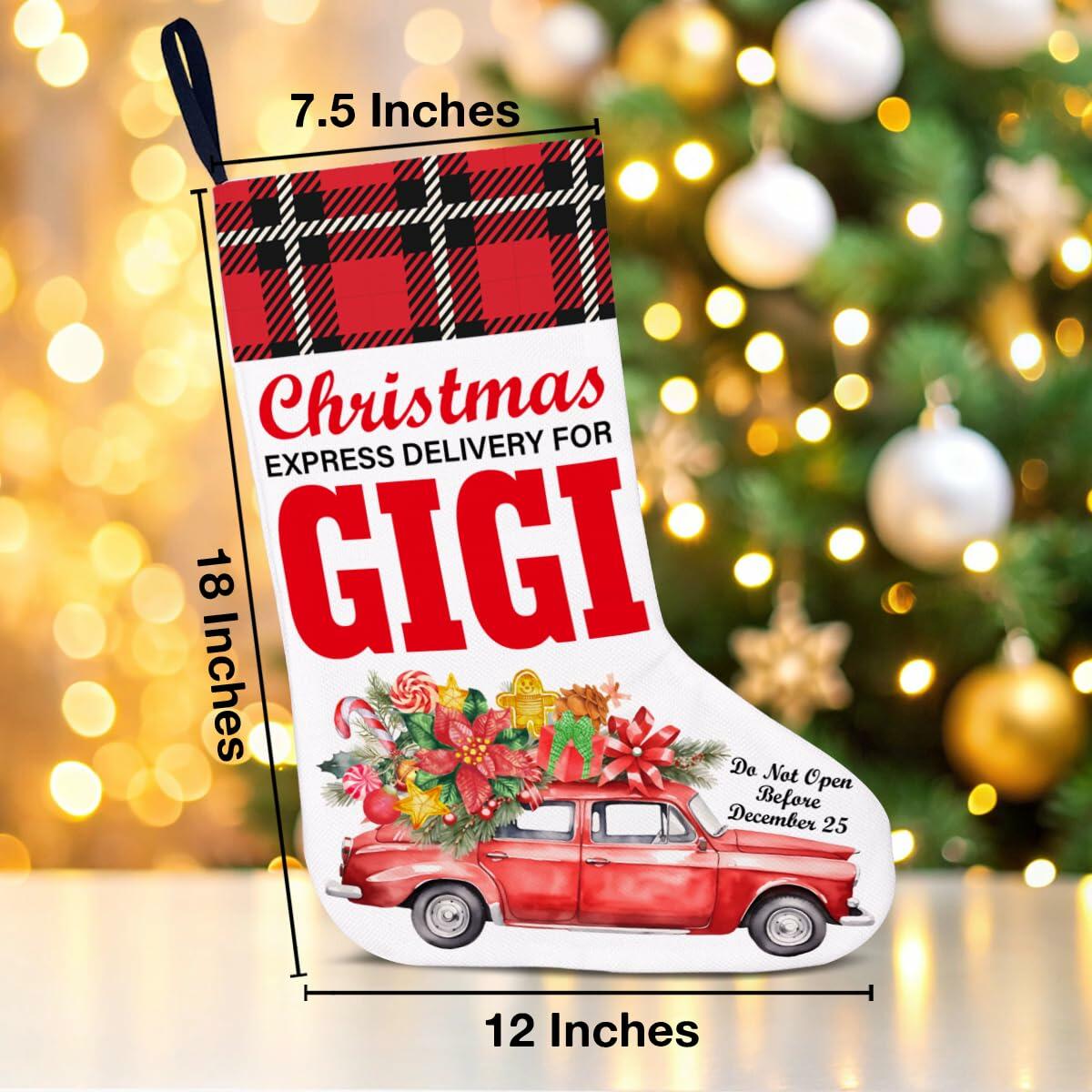 TSUYAWU Gigi Christmas Stocking Holiday Decoration 18x12 Inch