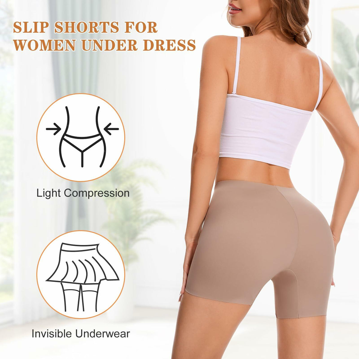 AliyaFeng Womens Seamless Shapewear Slip Shorts Tummy Control Size S Beige