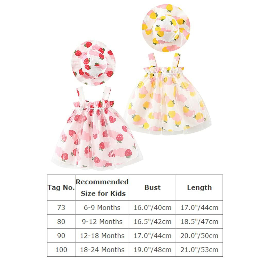 Baby Girls Strawberry Tutu Dress Mesh Pink Outfit Set Size 12-18 Months