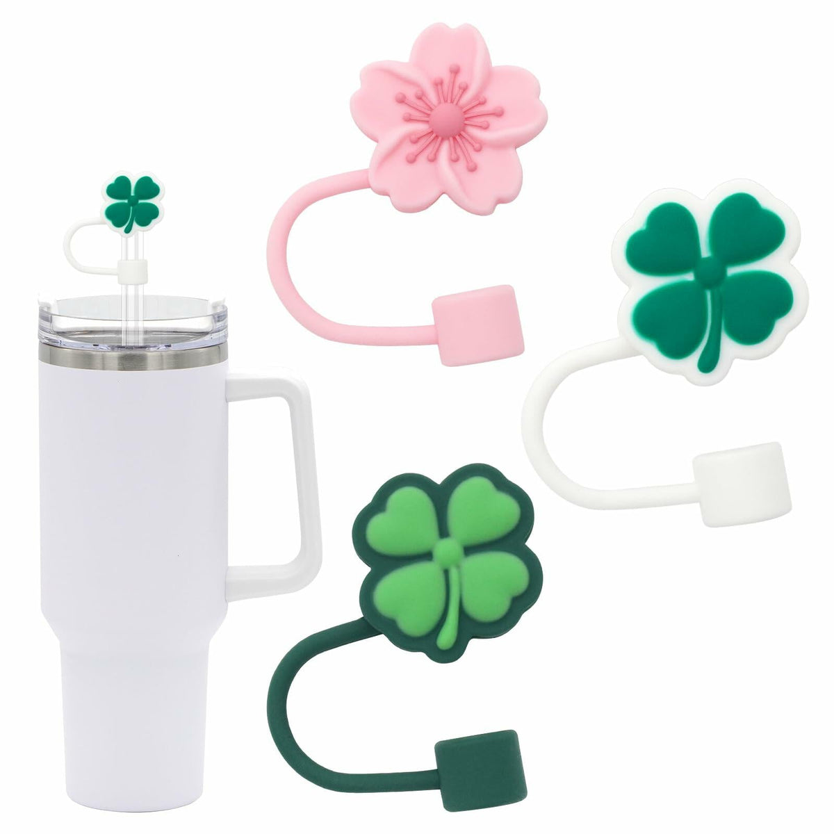 CXLL Silicone Straw Covers Flower Caps for Stanley Tumbler 30&40oz 3pcs