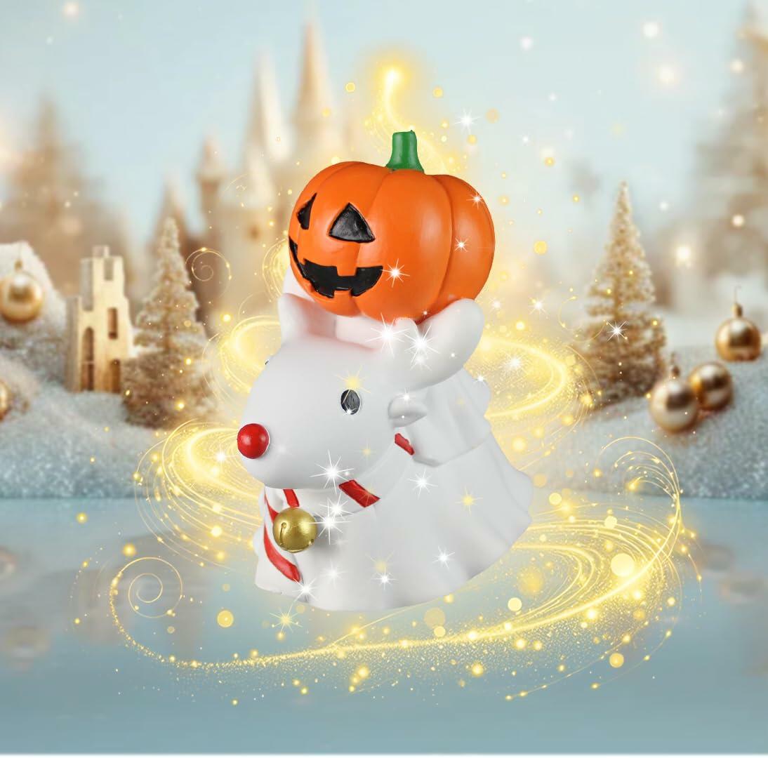 UHIWALKER Christmas Reindeer Figurine Pumpkin Home Garden Decor 0.88lb