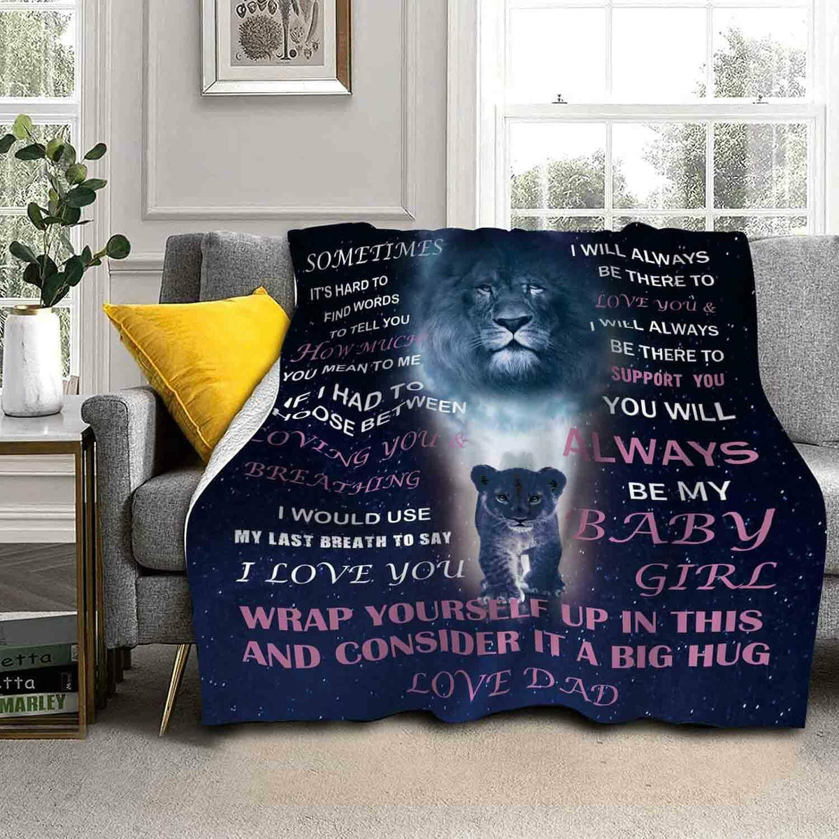 Yutrrpe Daughter Gift Blanket from Dad Lightweight Flannel for Bed & Sofa 60X50