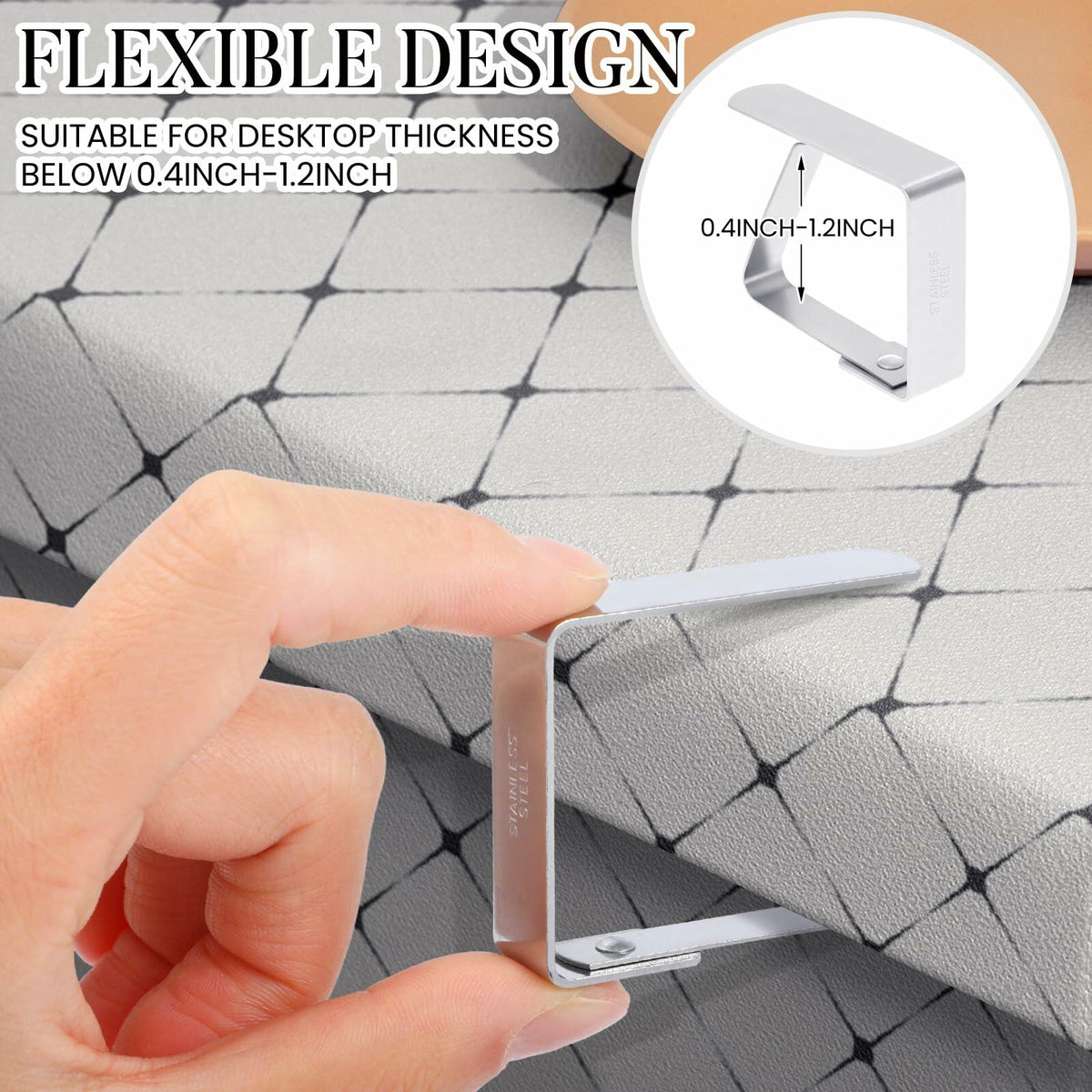 YASUOA Stainless Steel Dining Tablecloth Clips Heavy Duty 12 Pieces