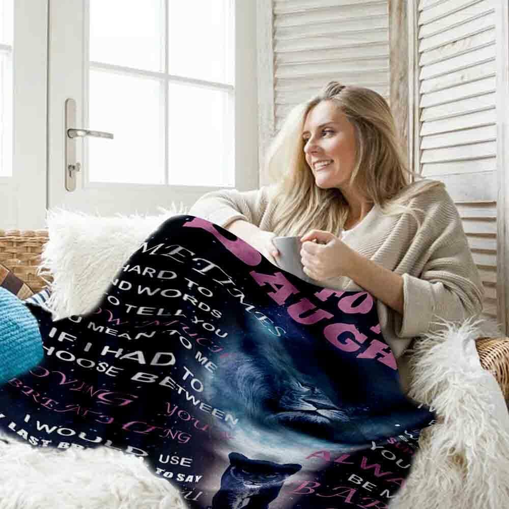 Yutrrpe Daughter Gift Blanket from Dad Lightweight Flannel for Bed & Sofa 60X50