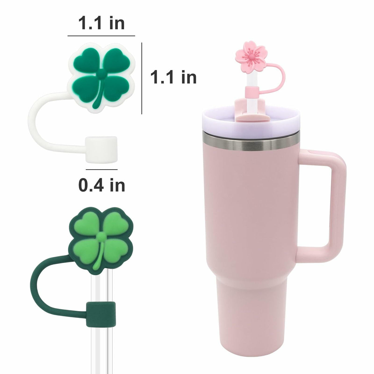 CXLL Silicone Straw Covers Flower Caps for Stanley Tumbler 30&40oz 3pcs