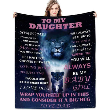 Yutrrpe Daughter Gift Blanket from Dad Lightweight Flannel for Bed & Sofa 60X50