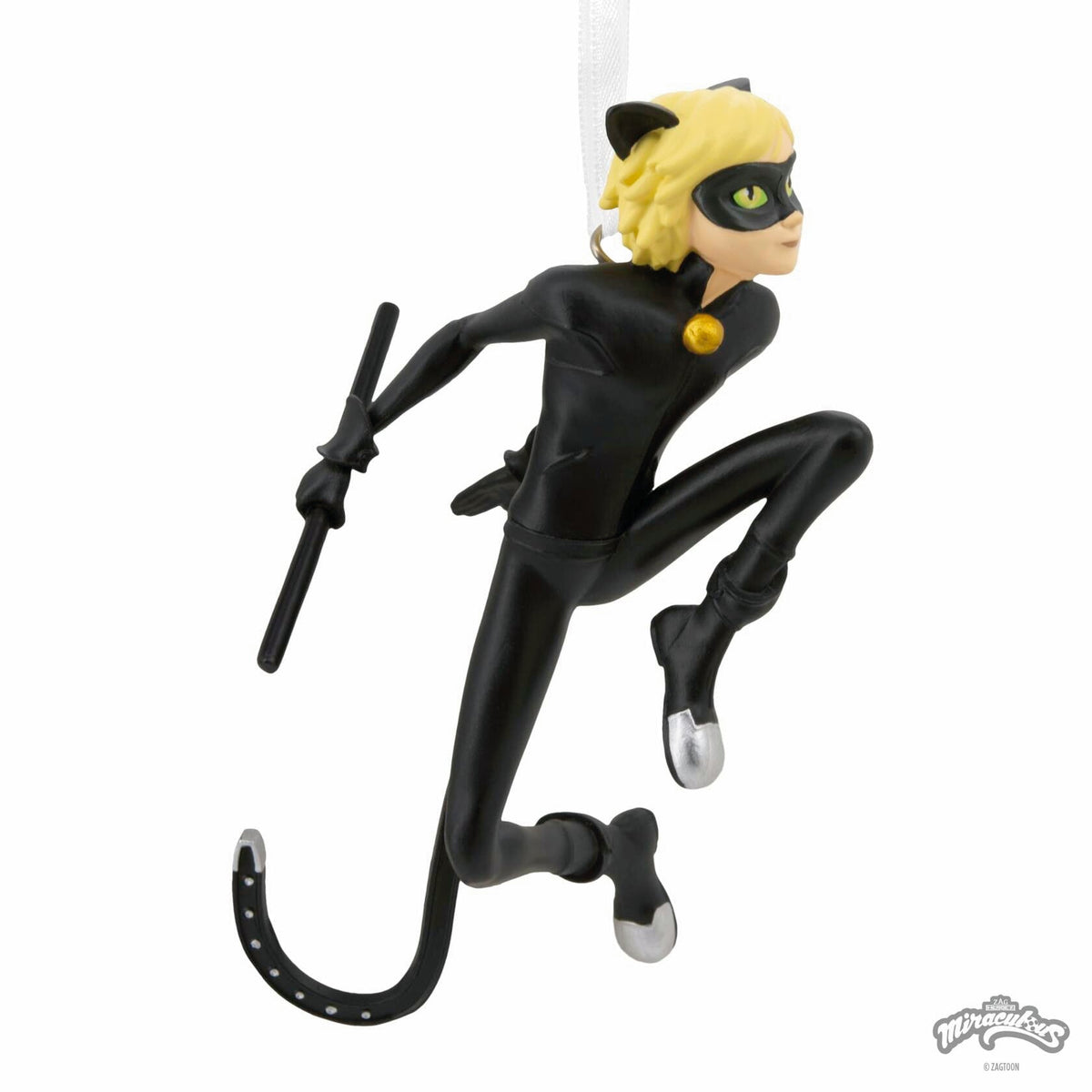 Hallmark Miraculous Cat Noir Christmas Ornament 2024 Black Bodysuit Mask