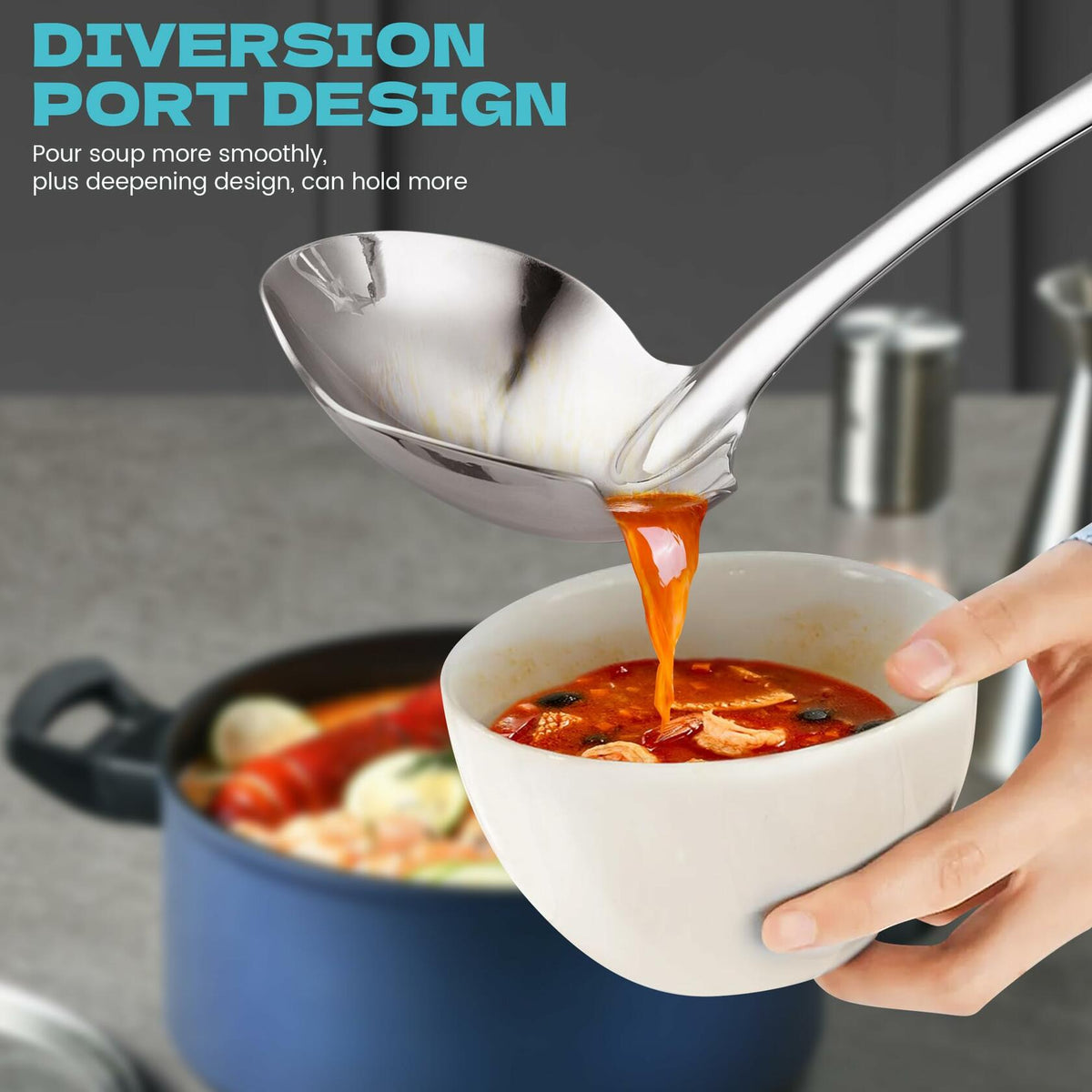 Skimmer Slotted Spoon 316L Stainless Steel 12" Heat-Proof Handle Kitchen Utensil
