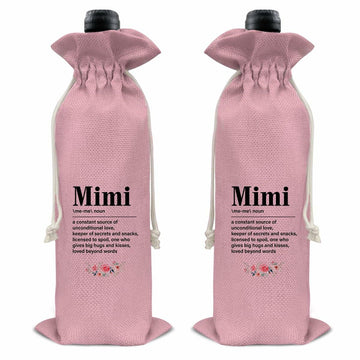 Mimi Wine Gift Bag Grandma Gifts Pink Birthday Mother's Day