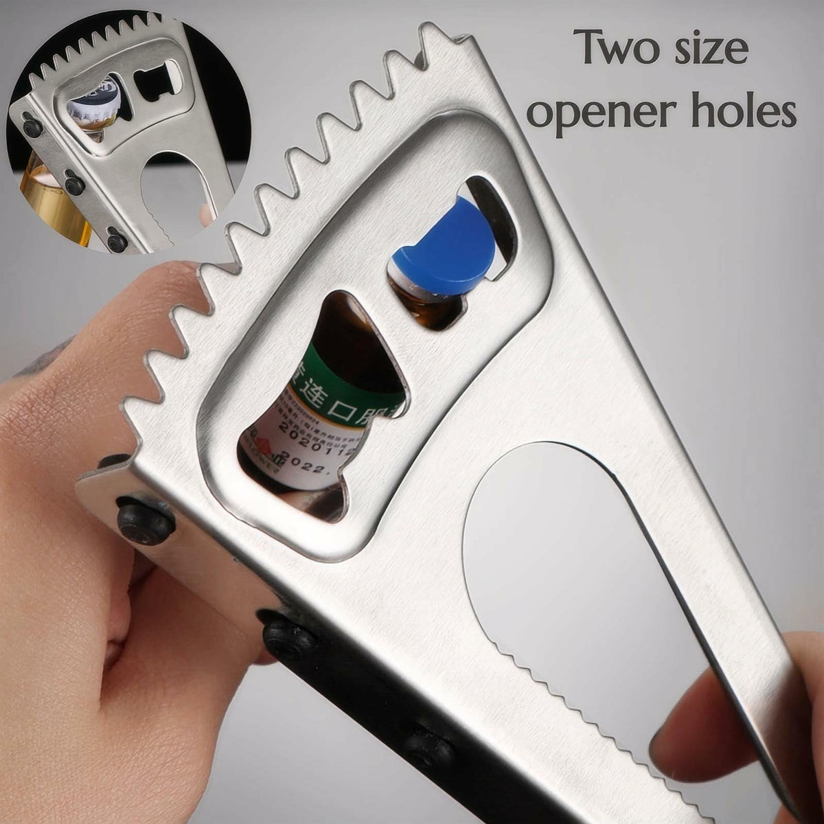 KINTEGOOD 6-in-1 Stainless Steel Bottle Opener Multi-Tool for Seniors