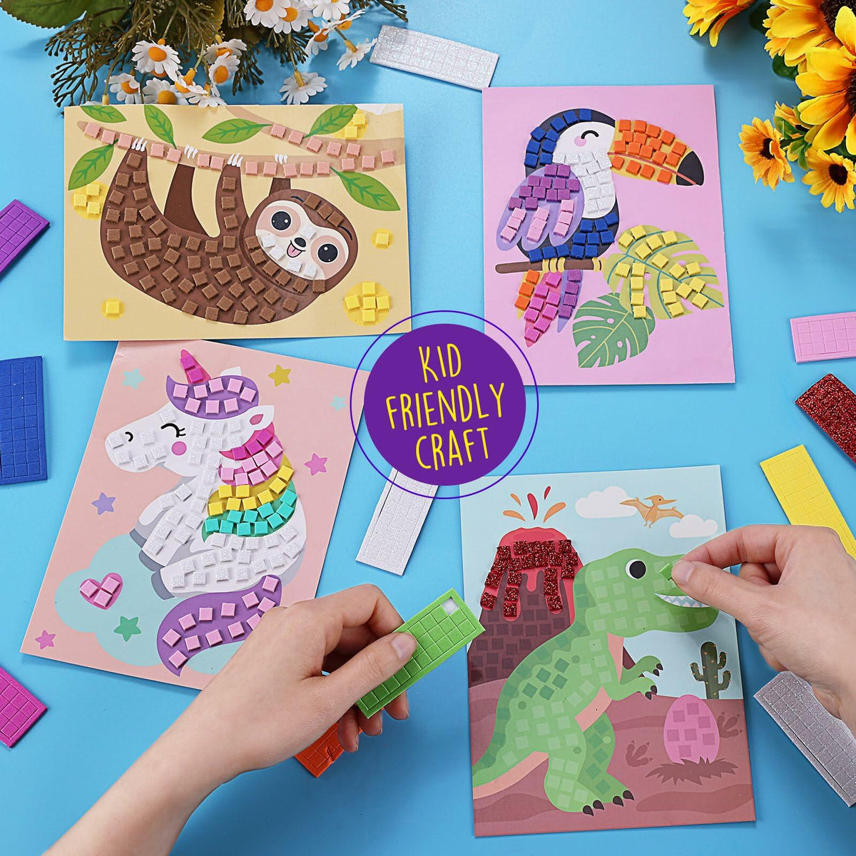 LAOESE Mosaic Sticker Craft Kit Kids Easter Gift Creative Activity Ages 3+