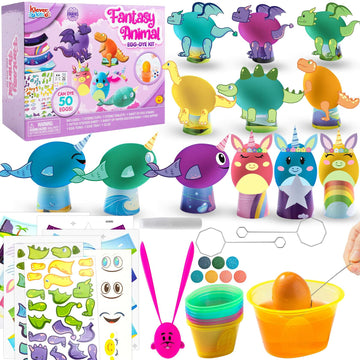 Klever Kits Easter Animal Egg Dye Kit 27 PCS Mermaid Dinosaur Unicorn