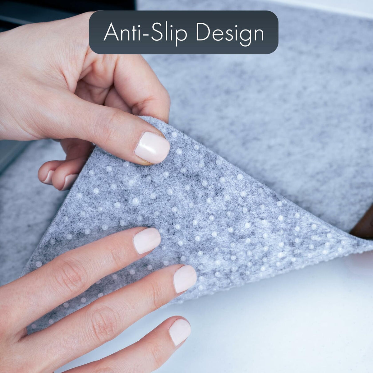 EROS Office Products Non-Slip Felt Desk Mat Light Gray Extra Large XL