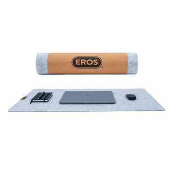 EROS Office Products Non-Slip Felt Desk Mat Light Gray Extra Large XL