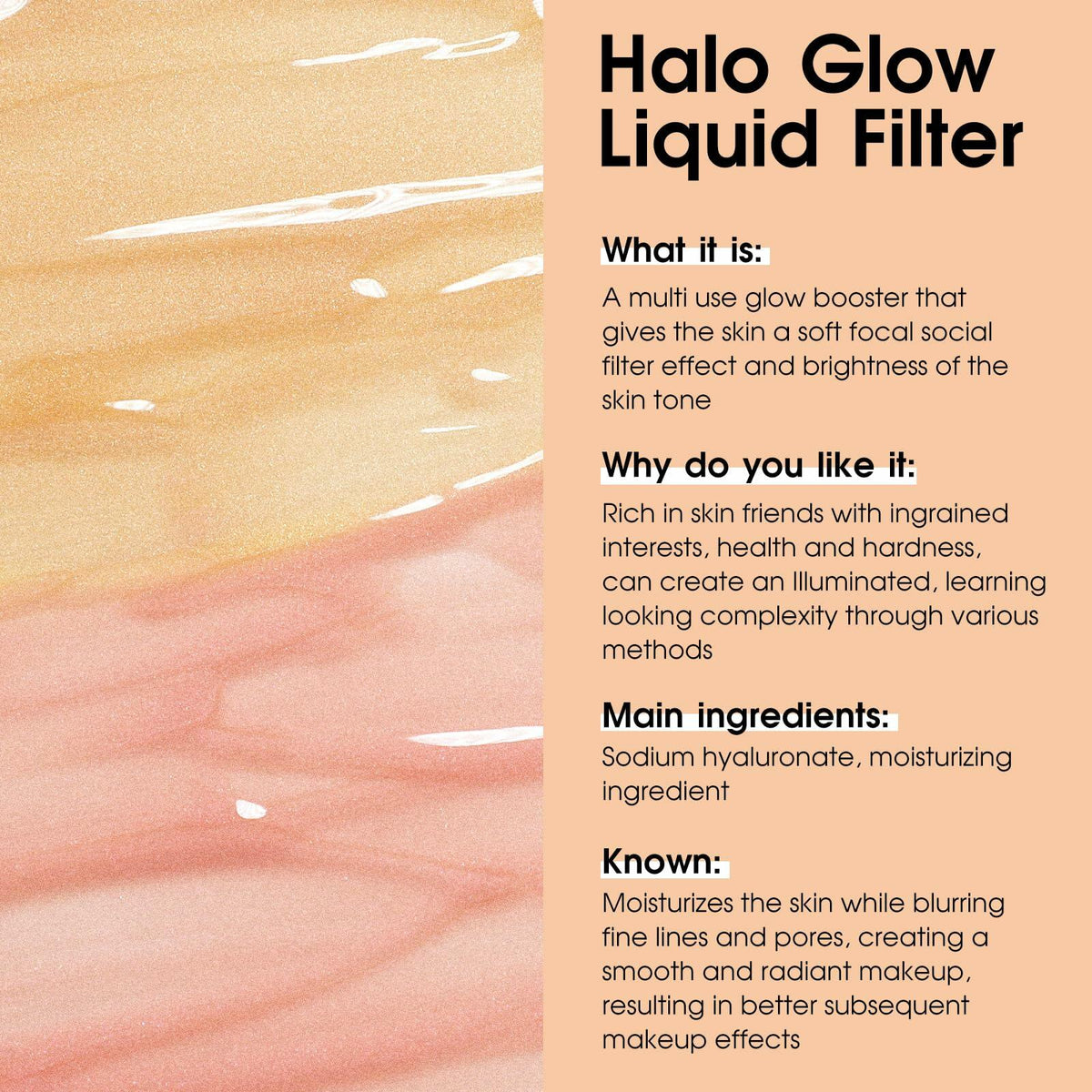 BestBy10/26 UCANBE Halo Glow Liquid Filter 0.91oz Champagne Glow Complexion