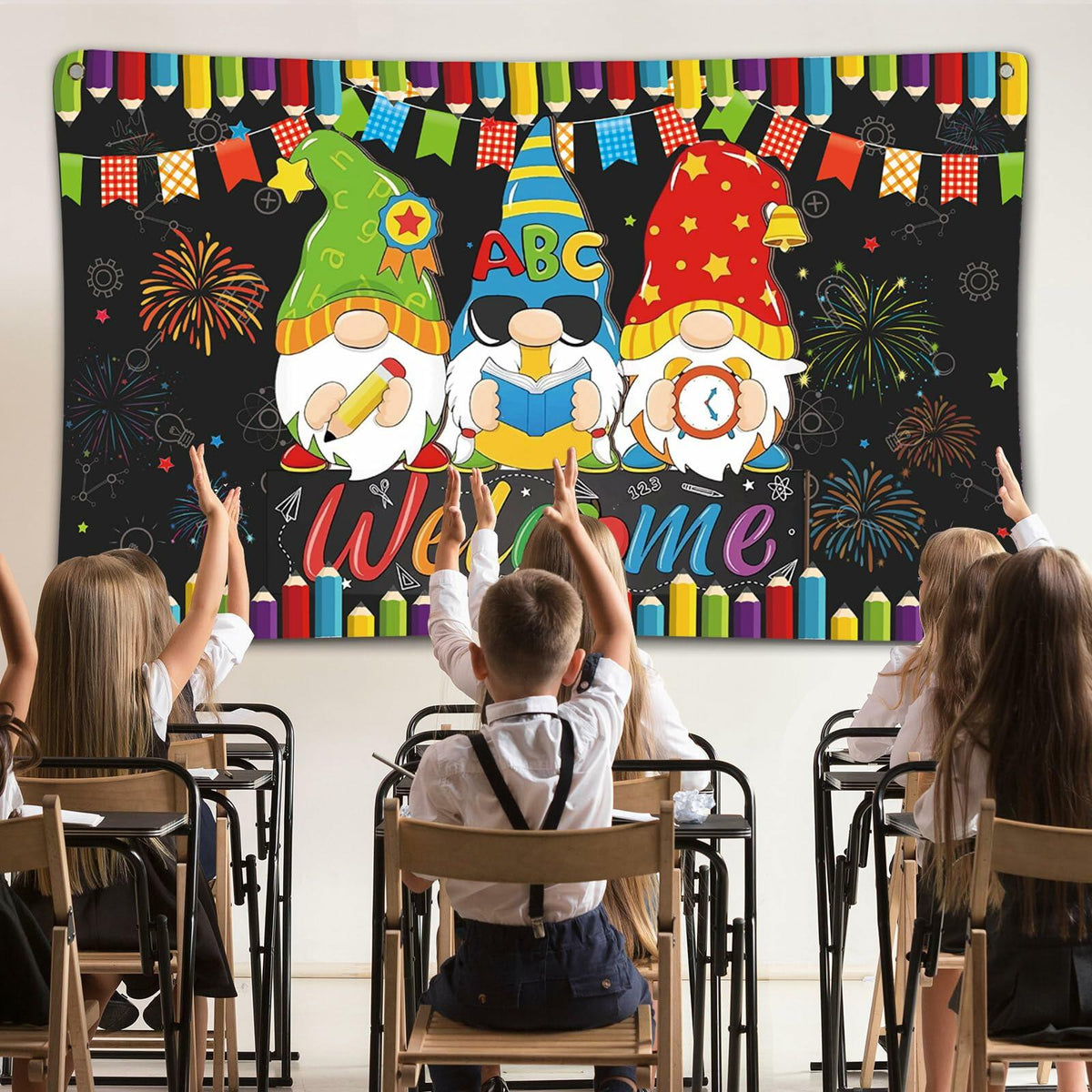 Back to School Photo Backdrop Banner Welcome Back 43x71 Inch Classroom Decor