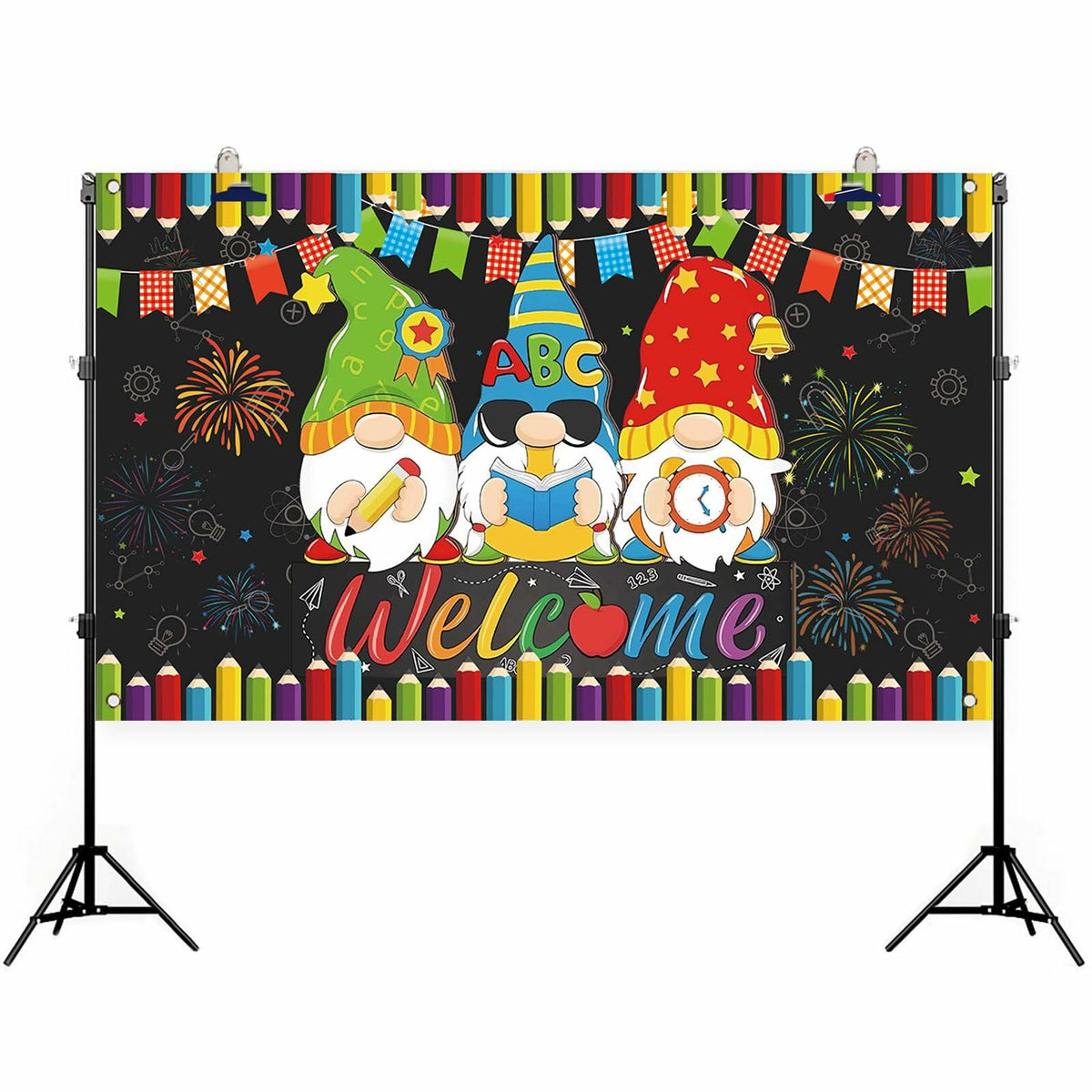 Back to School Photo Backdrop Banner Welcome Back 43x71 Inch Classroom Decor