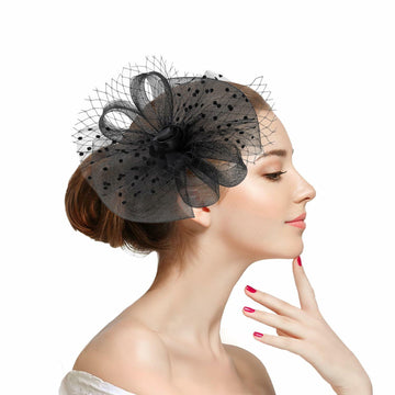 Unpifolov Fascinators Feather Headband Wedding Tea Party Black