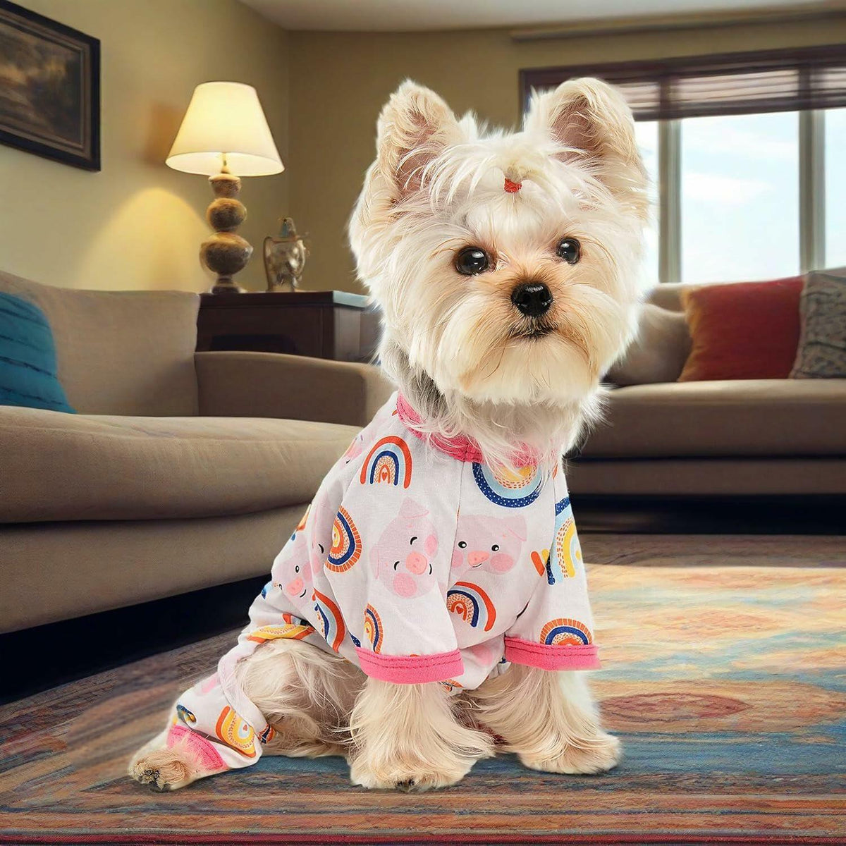 Dog Pajamas Small Chihuahua Yorkie Teacup Puppy Pjs Soft Pet Clothes Size 2XL