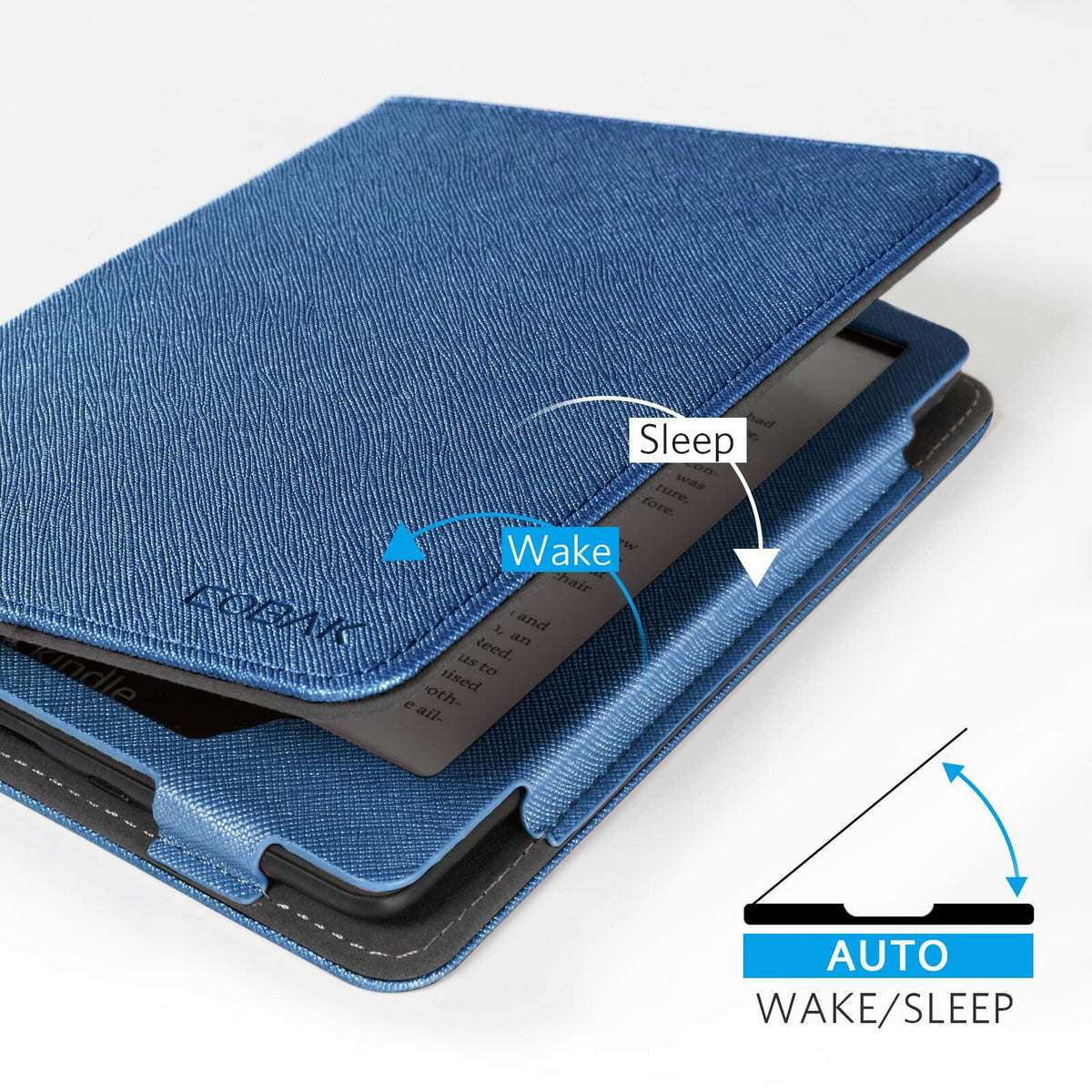 CoBak Kindle Paperwhite 11th Gen 6.8" PU Leather Case Stand Black