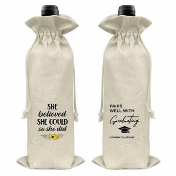 Graduation Wine Gift Bags for Women Daughter Sister Granddaughter 2 Pcs