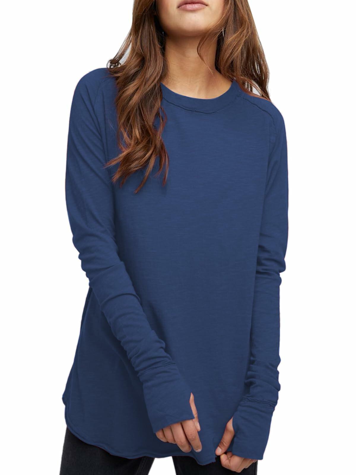ELGOGY Women's Oversized Short Sleeve Crewneck T-Shirt Black Size L
