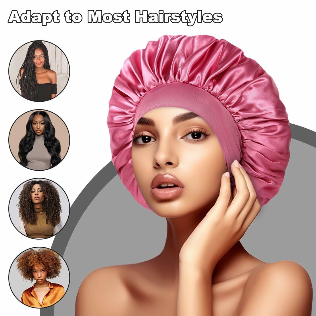 Silk Bonnet Satin Hair Bonnet for Black Women Champagne Color