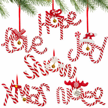 Langley 6 PCS 2024 Christmas Polymer Clay Hanging Ornaments Xmas Tree