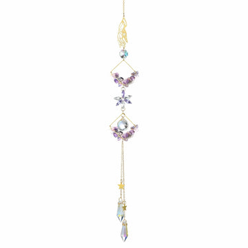 Venusorn Natural Crystal Flower Chains Purple - Window Décor Sun Catchers
