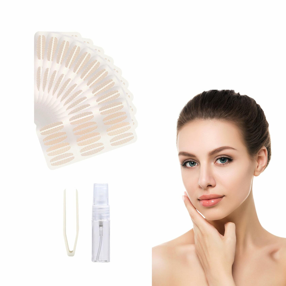 YAFIYGI 120 Pcs Double Eyelid Tape Clear Waterproof Natural Fiber Strips