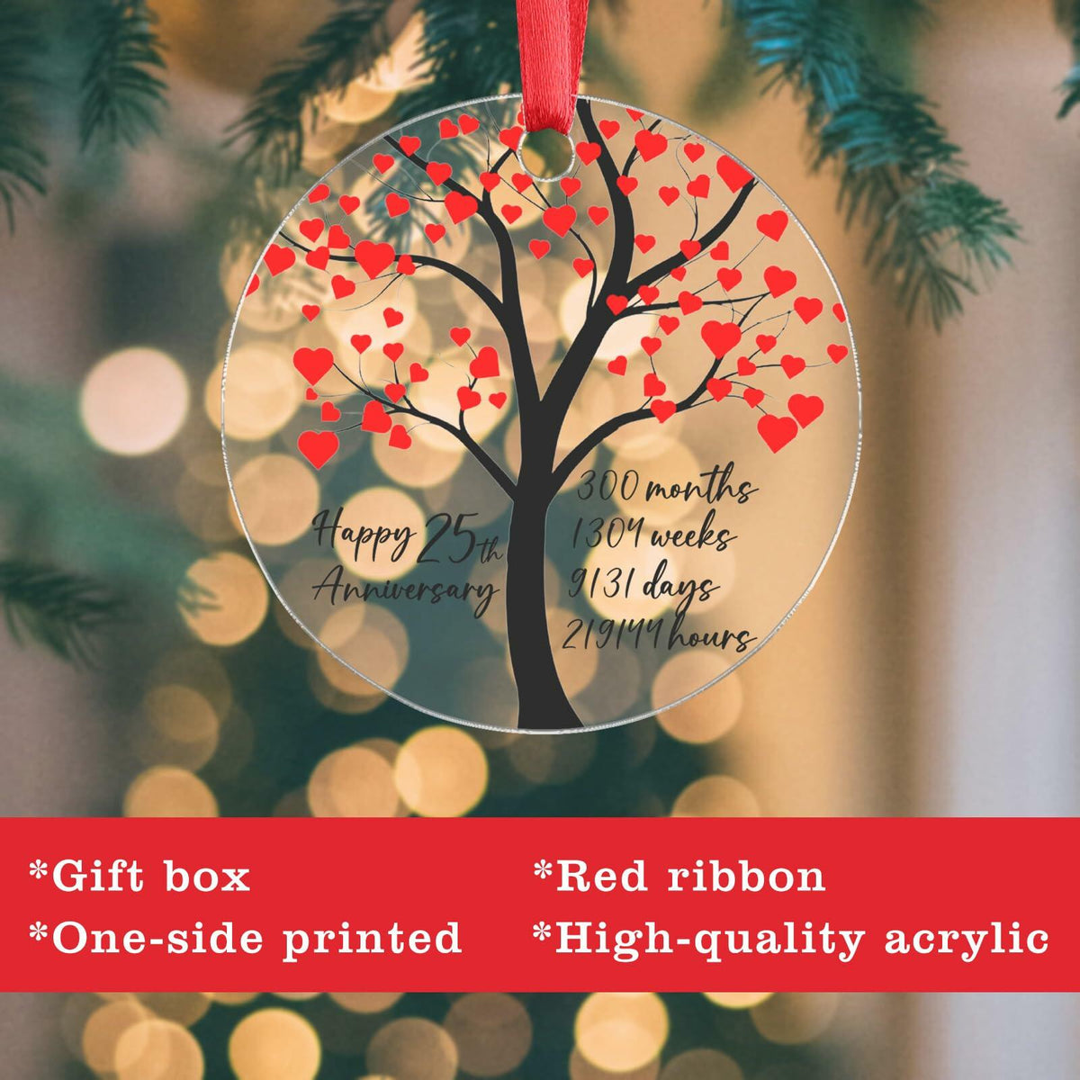 15th Anniversary Acrylic Ornament Couples 15 Year Wedding Gift
