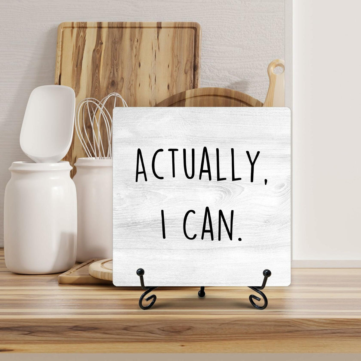 Funny Desk Decor Actually I Can Sign Home Office Shelf 5x5 Inches