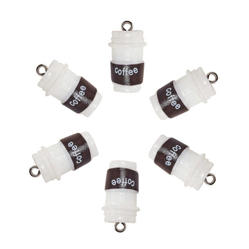 DanLingJewelry 20pcs Resin Coffee Cup Pendants with Loop for DIY Crafts