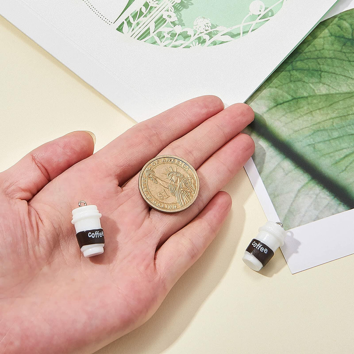 DanLingJewelry 20pcs Resin Coffee Cup Pendants with Loop for DIY Crafts