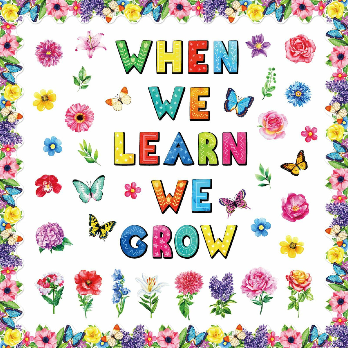 71pcs Classroom Spring Bulletin Board Floral Cutout Decorations