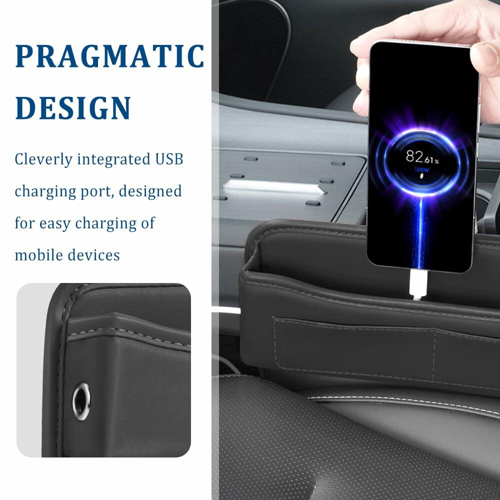 IHOTDER Car Seat Gap Filler Organizer with Cable Hole Large Capacity SUV Truck