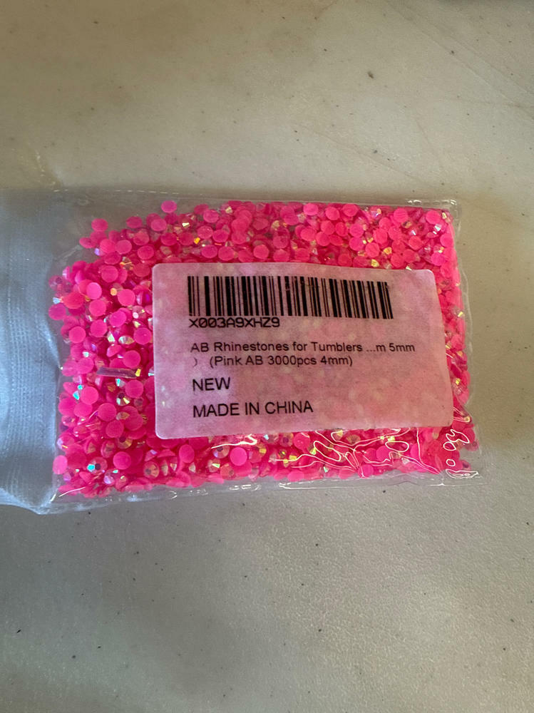 AB Rhinestones 4mm Flatback Jelly & Clear Pink 3000pcs Craft Gems