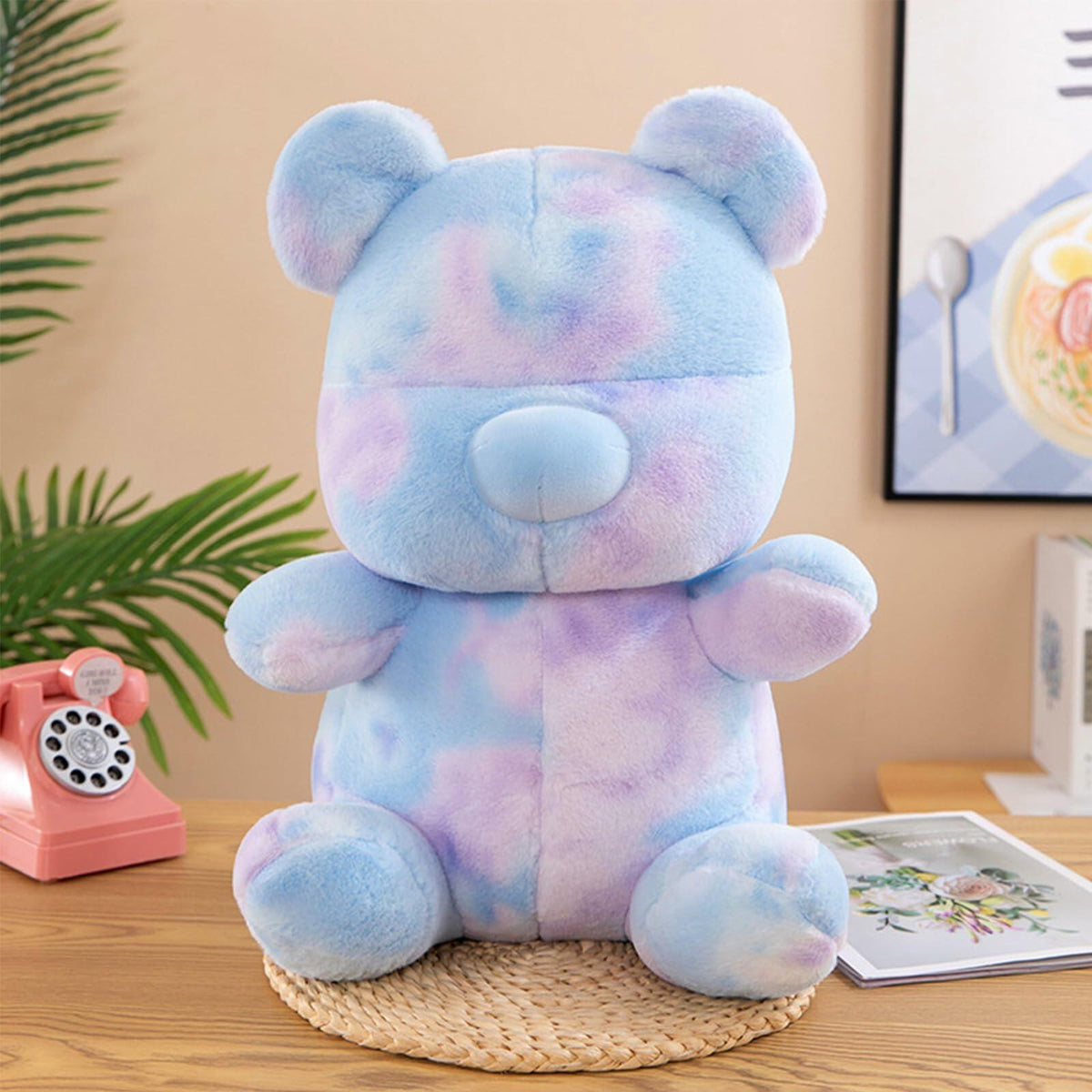 Tie Dye Bears Stuffed Animal Plush Toy Super Soft Cuddly Blue 9in