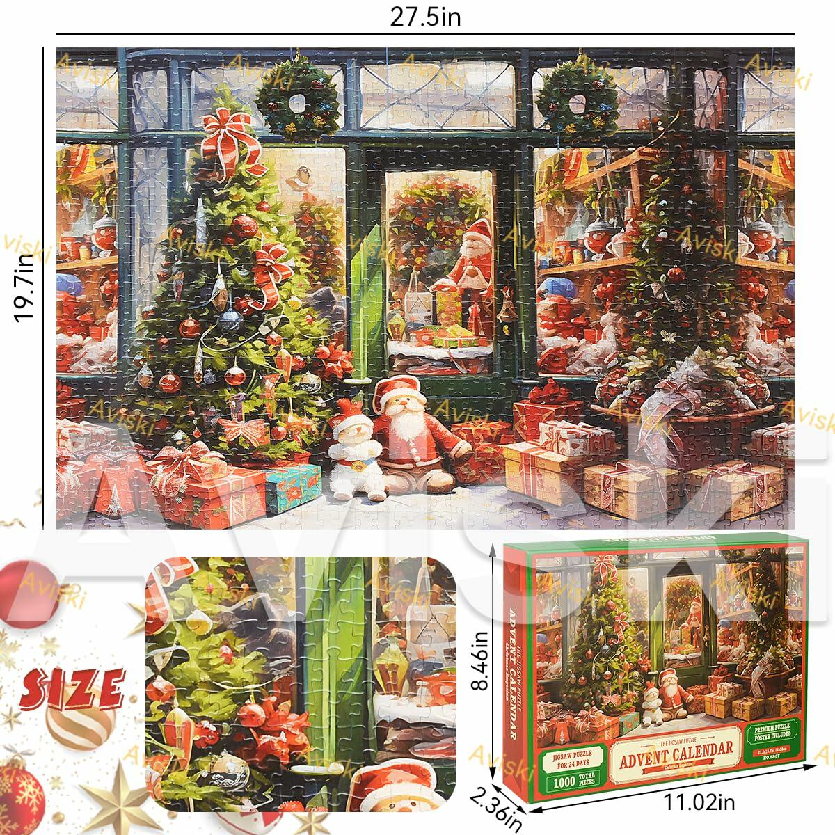 Holiday Shop Christmas Advent Calendar 2025 Jigsaw Puzzle 1000pcs 27.6x19.7in