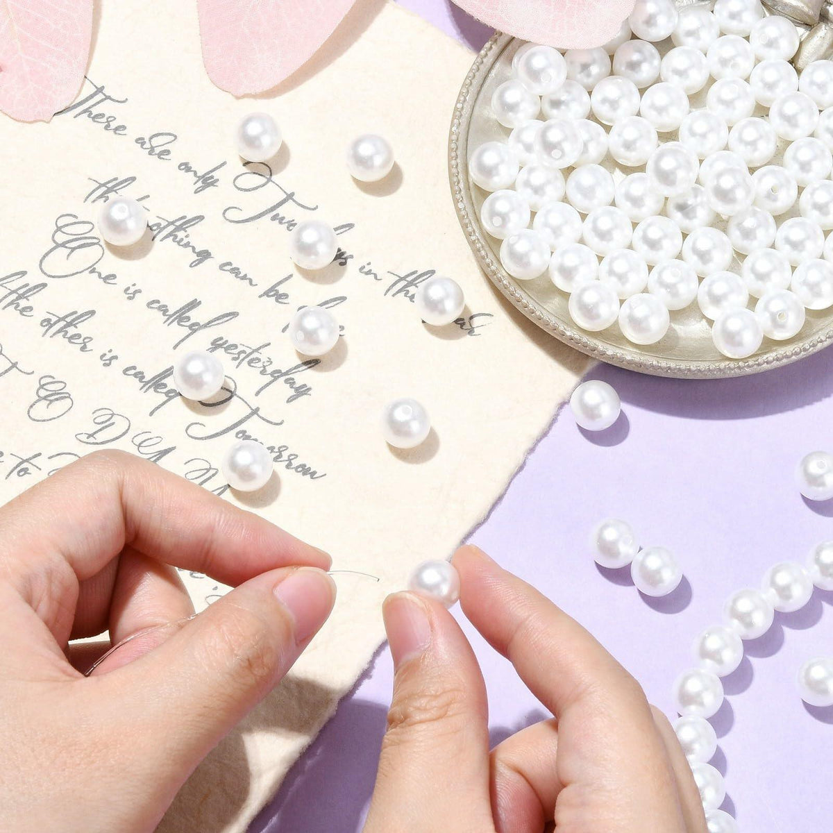 DanLingJewelry 1000pcs 10mm White Plastic Pearl Round Loose Beads