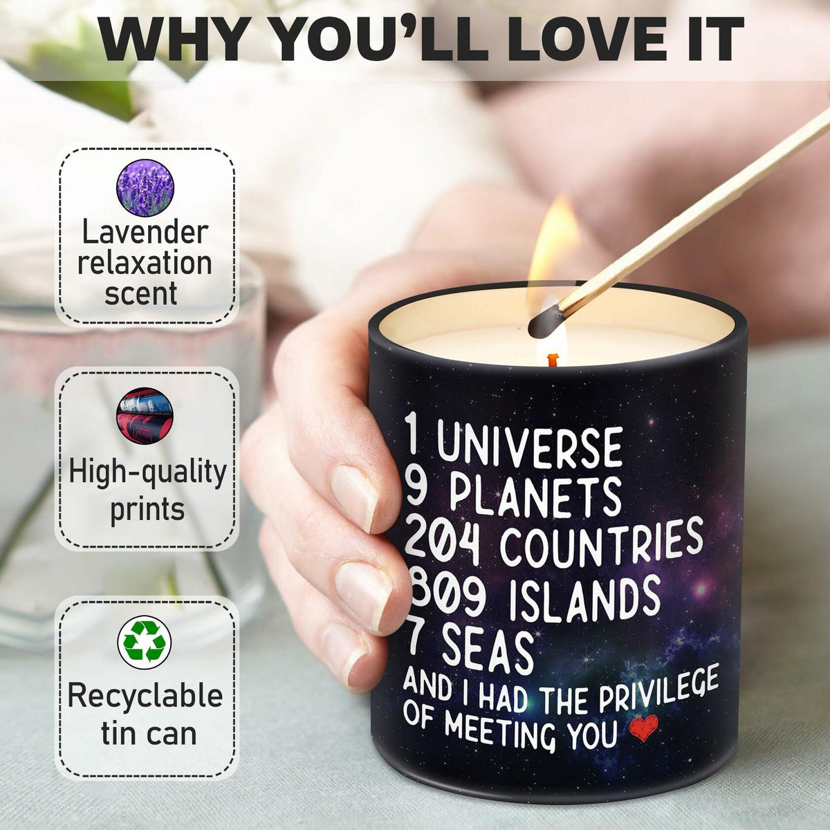 I Love You Romantic Candle 10oz Gift for Her Anniversary Valentine Christmas