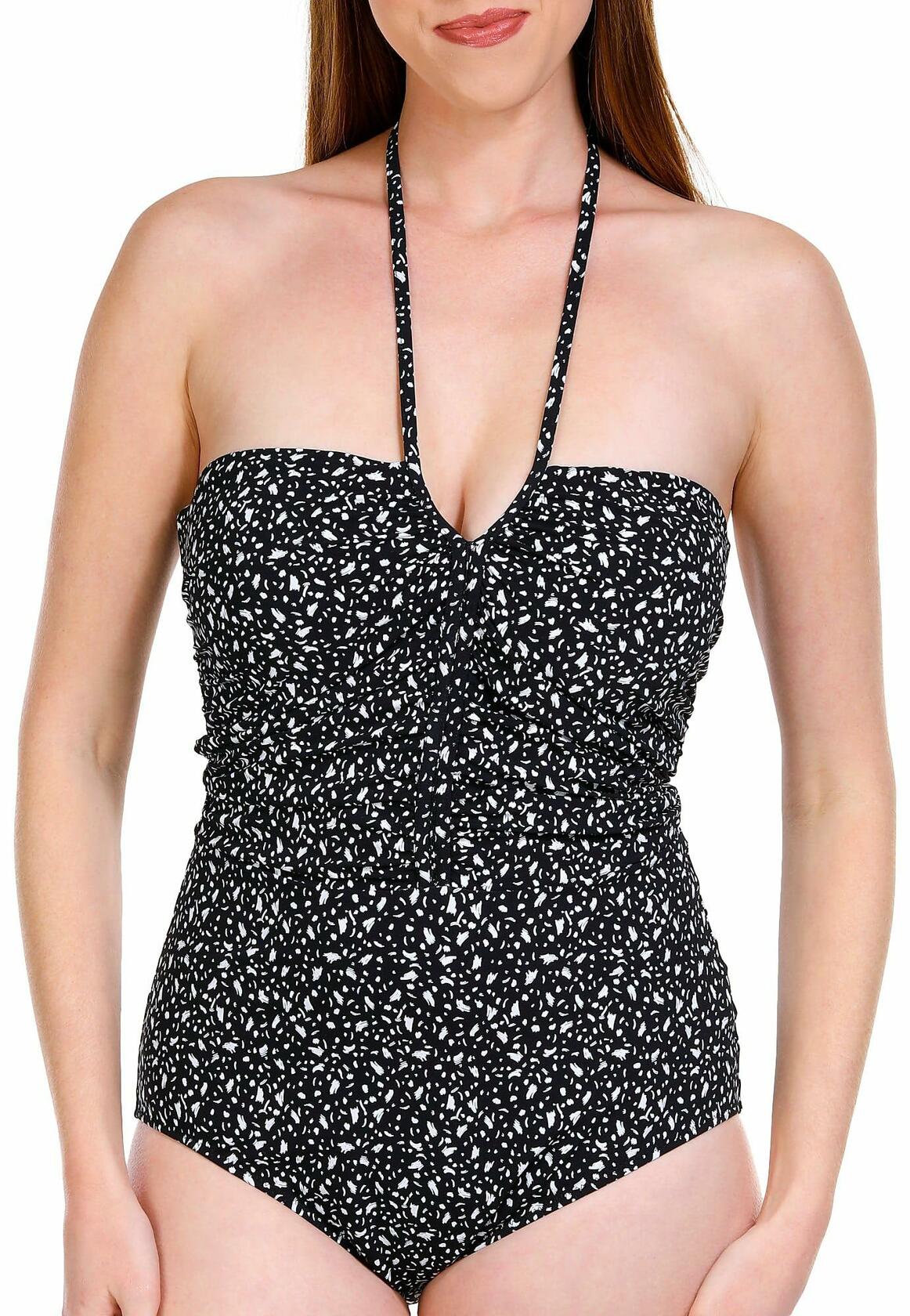 Profile by Gottex Women's One Piece Bandeau Swimsuit Black Standard 6